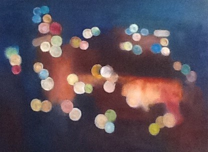 City lights  -  Olieverf op doek  80 x 60 cm 