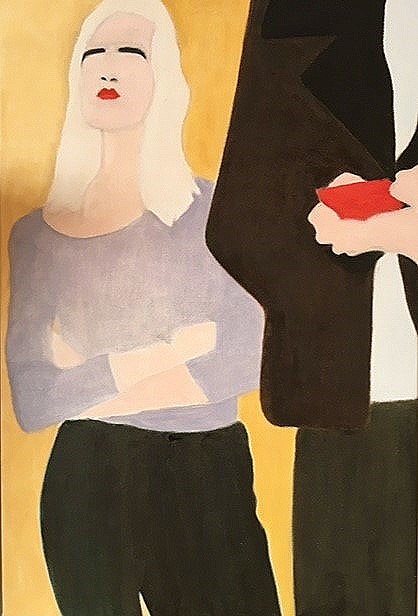 Blind getrouwd - Olieverf op doek  40 x 60 cm 