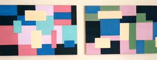 Tweeluik -100 jaar Bauhaus - Olieverf op doek 2 x 40 x 60 cm 