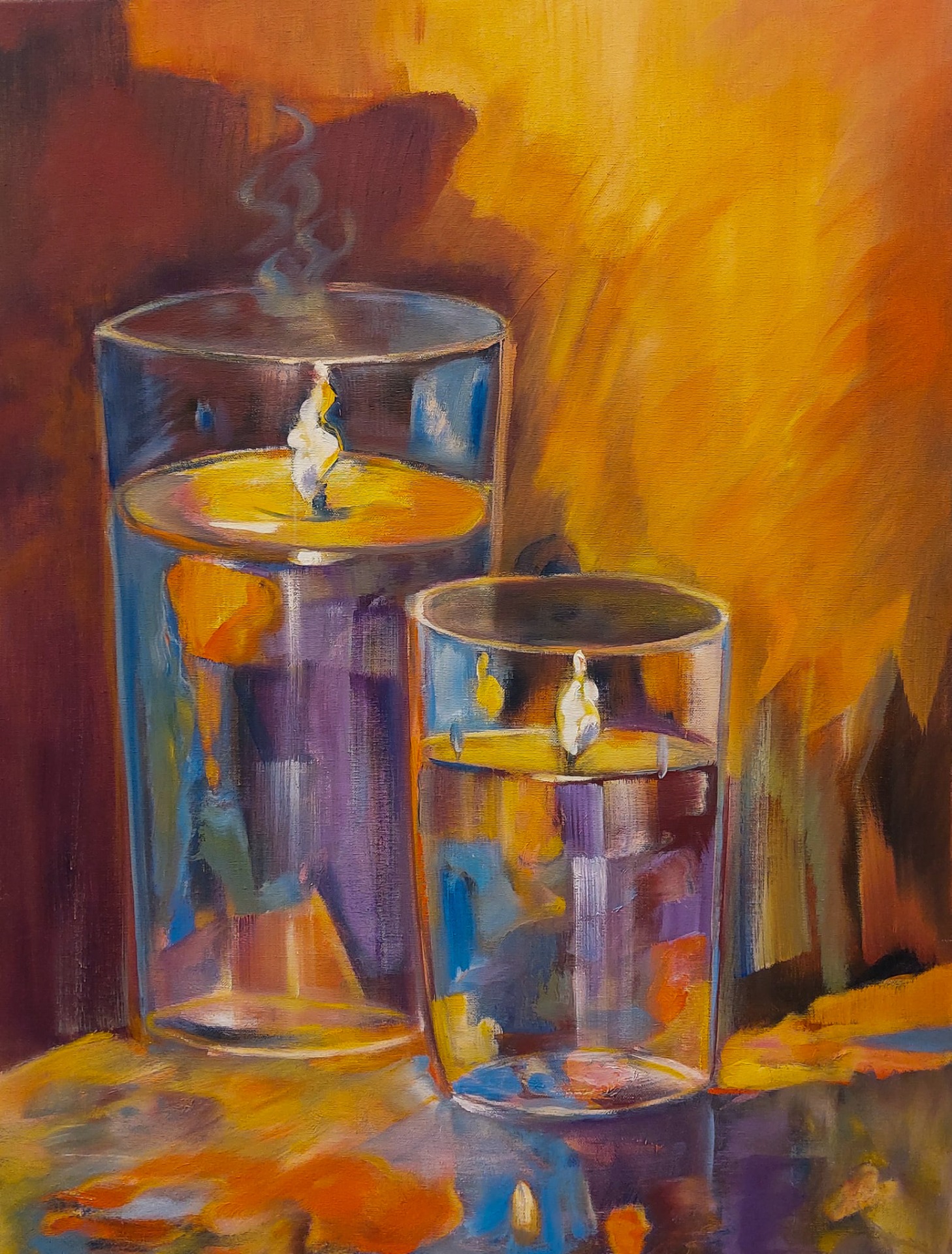 Met kaarslicht - 80 x 60 cm 