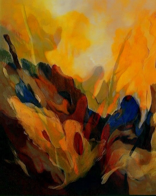 Vrij abstract  - 80 x 60 cm 