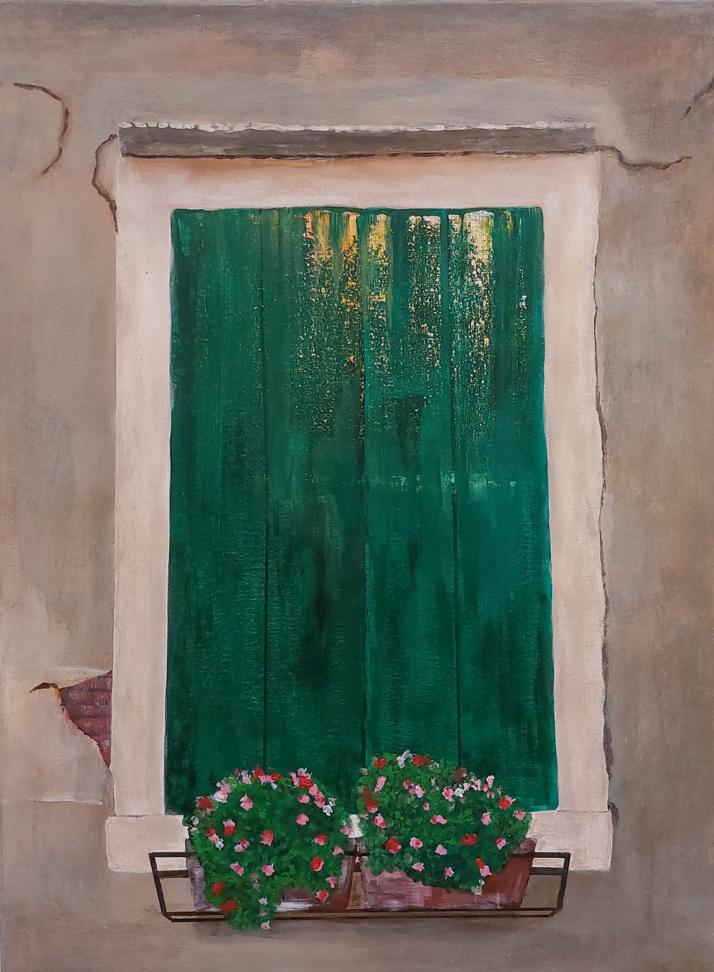 Fleurig raam - 80 x 60 cm 