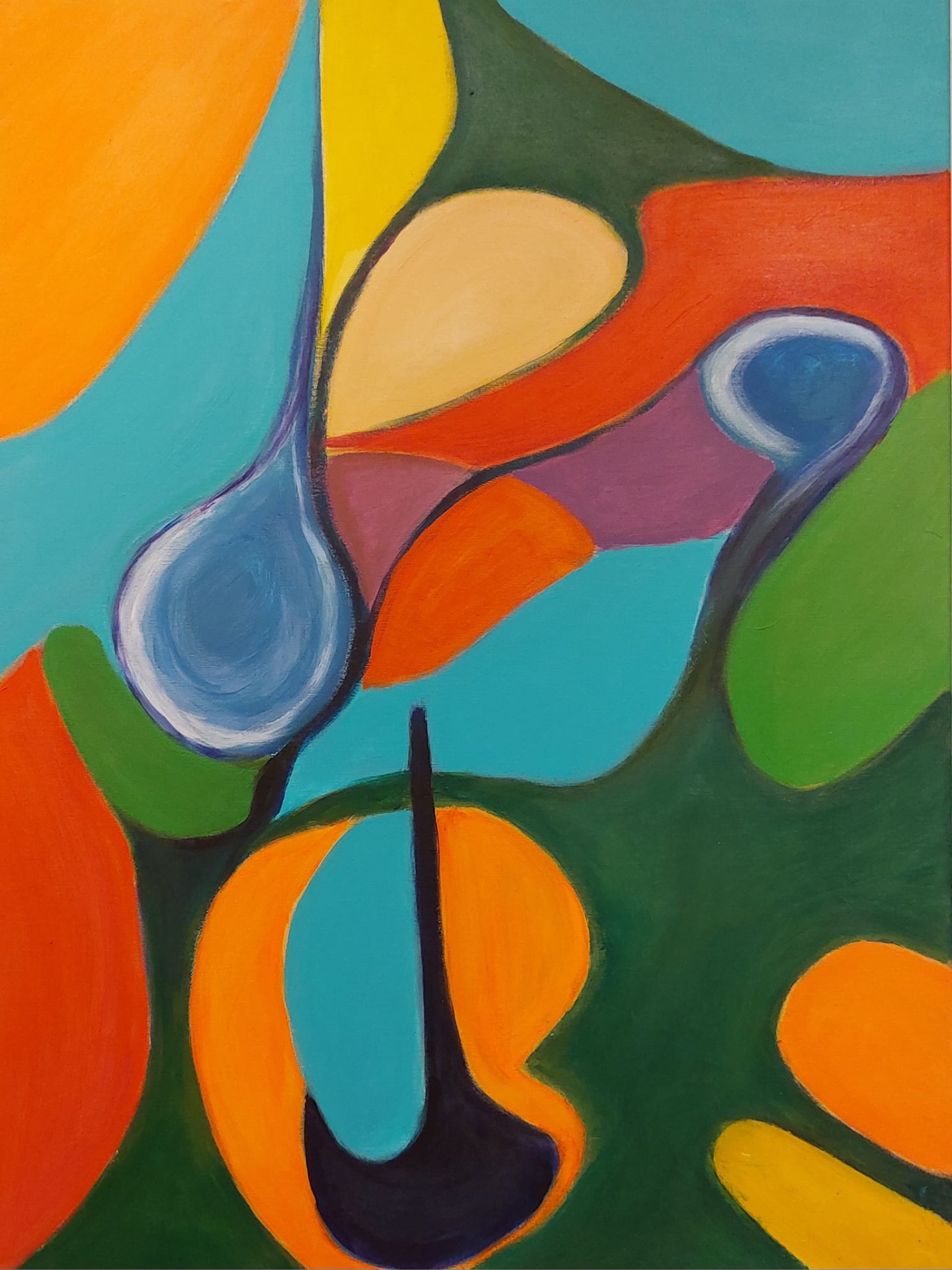 Vrij abstract AW ..  -  80 x 60 cm 