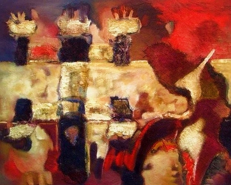 Dogon abstract  80 x 100 cm 