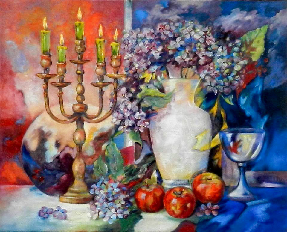 Samengesteld stilleven  80 x 100 cm 