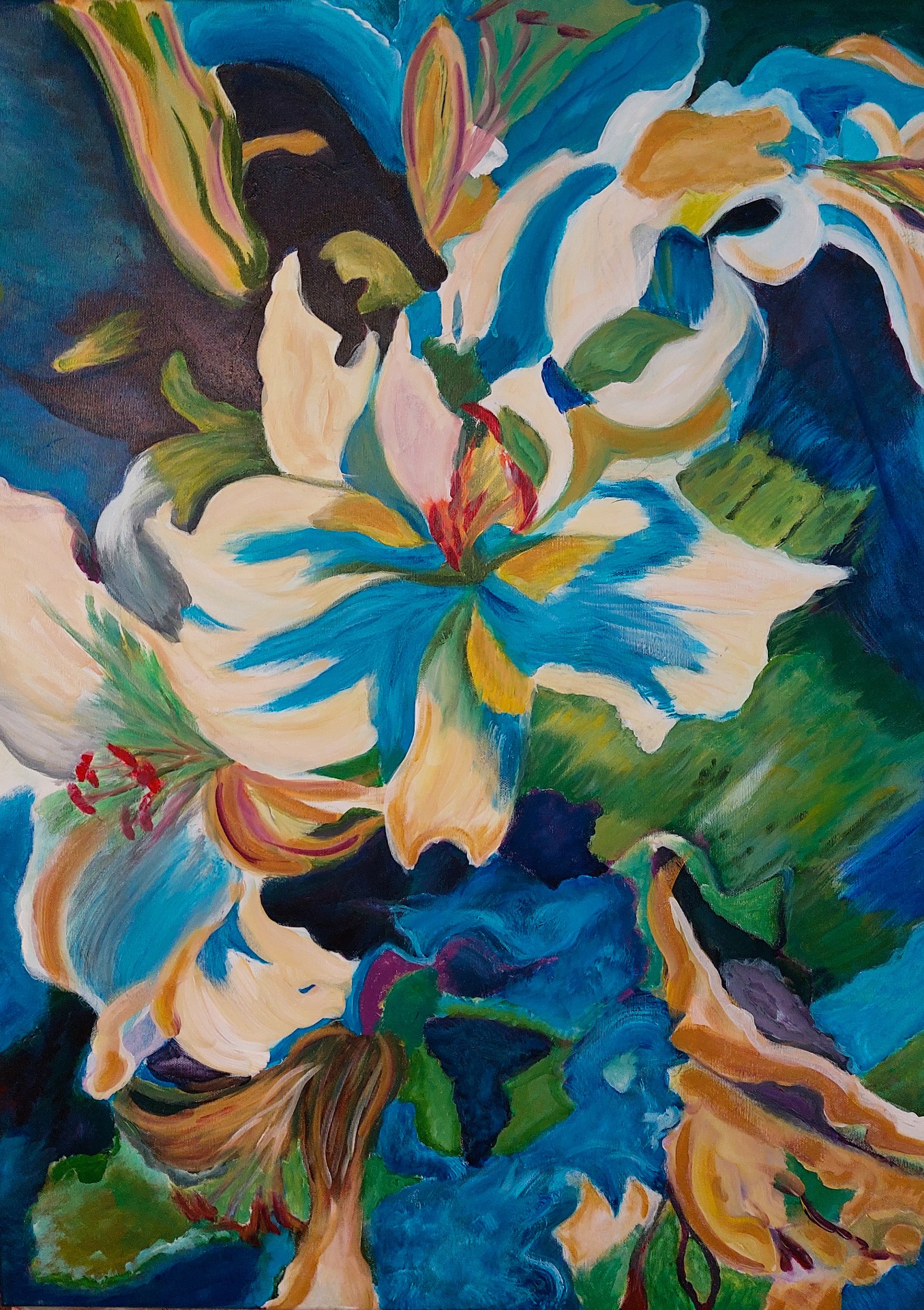 Bloemen weelde AW44  -  80 x 60 cm 