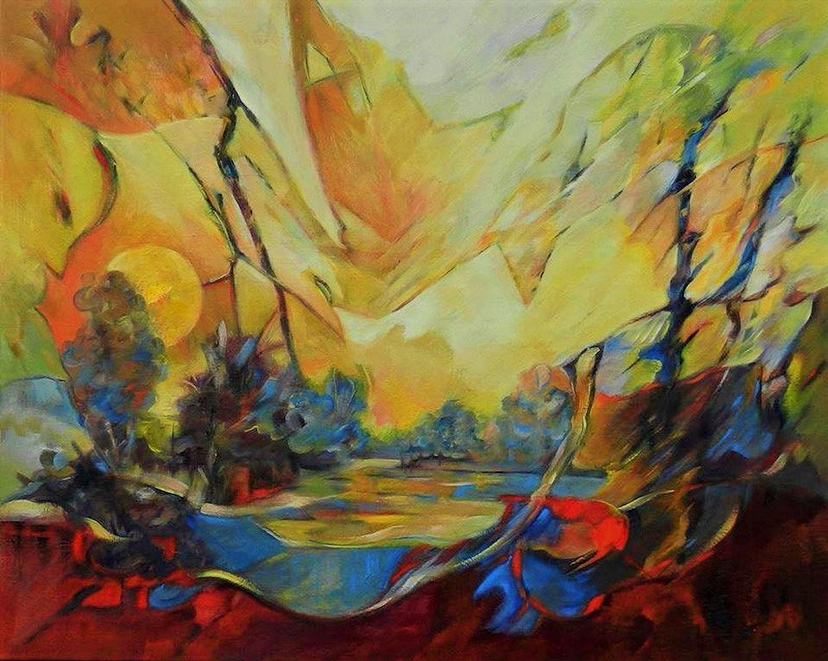 Zonsondergang Mexico - 80 x 100 cm 