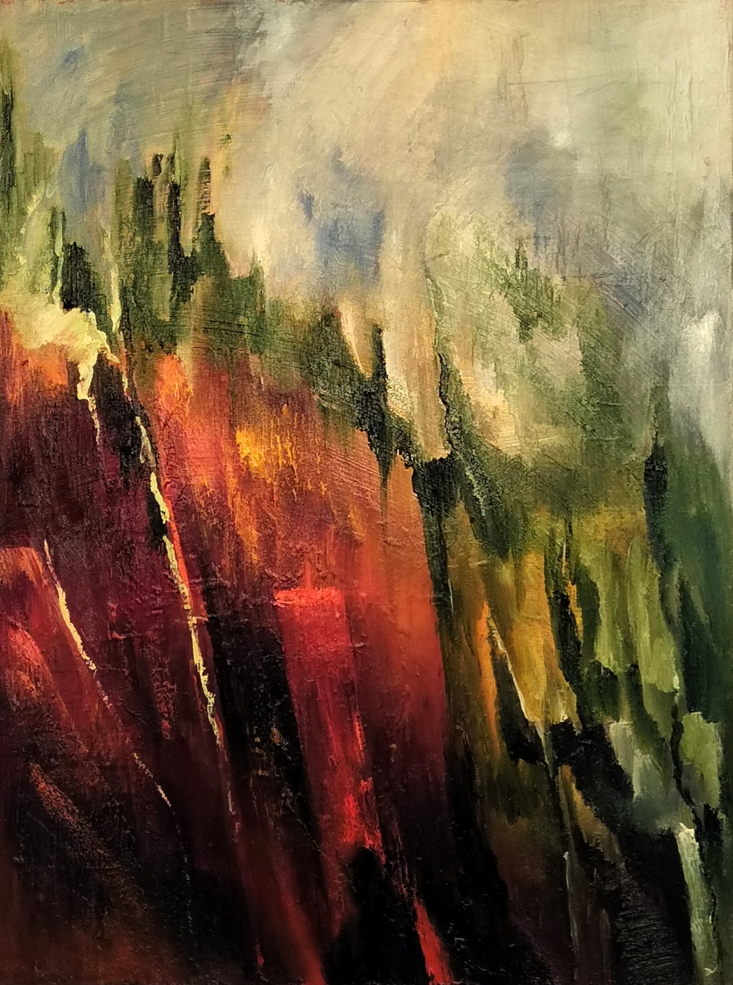 De vuurrode rots 80 x 60 cm